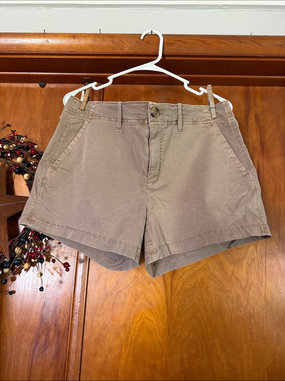 American Eagle Outfitters Women's Chino Shorts — Taupe Brown